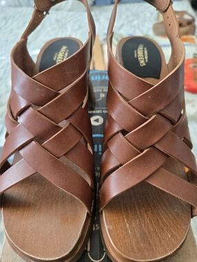 Swedish Hasbeens Brown Leather Sandals 39
